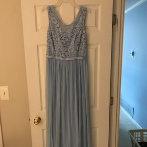 DB Bridesmaid Dress Ice Blue Long Lace F19328 sz10